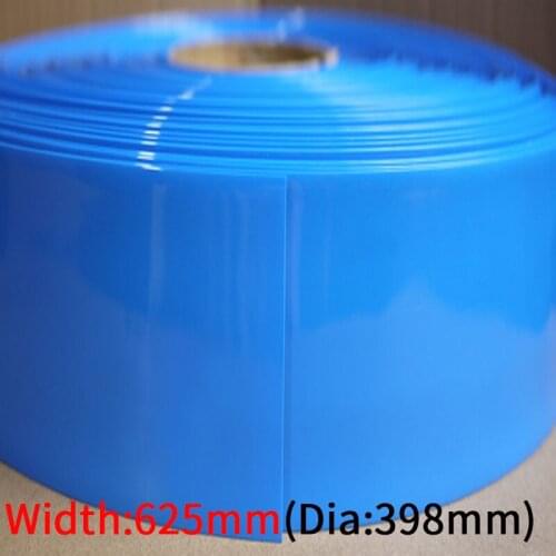 Dia 398mm PVC Heat Shrink Tube Width 625mm Lithium Battery Insulated Film Wrap Protection Case Pack Wire Cable Sleeve Black Blue