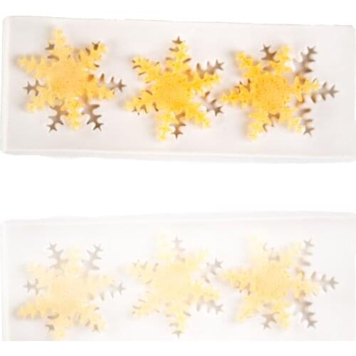 Three Snowflakes Silicone Molds For Baking Pastry Tools Accessories Silicone Molds Candy Bar Bake Mold Kitchen Baking Tools