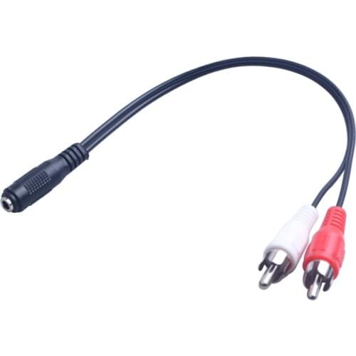 Universal 3.5mm Stereo Audio Female Jack to 2 RCA Male Socket to Headphone 3.5 Y Adapter Cable Splitter Dropshipping