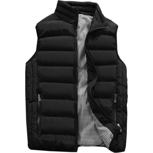 Vest Men Autumn Sleeveless Jacket Men Casual Winter Warm Waistcoat Mens New Fashion Thick Cotton-Padded Vest Plus Size 5XL Gilet