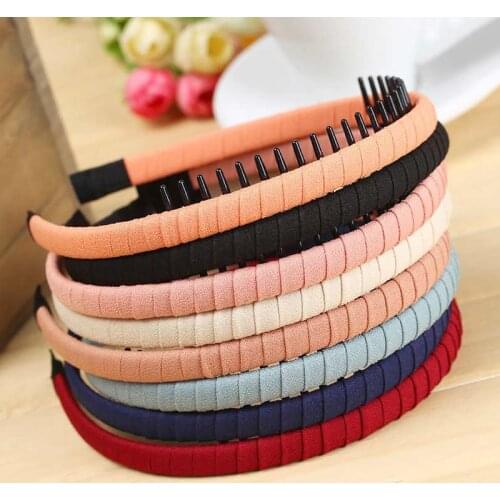 Teeth Fixed Ladies Headband Retro Fabric Hairband Casual Fashion Fixeds Girl Cotton Hair Band Non-slip Hair Accessories