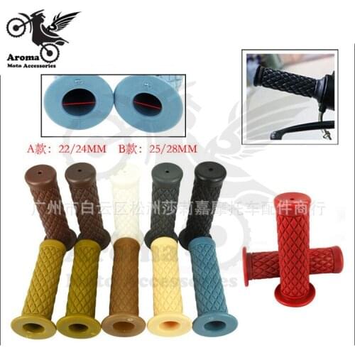 11 colors available retro 22mm 24mm universal parts motorbike grip for honda suzuki yamaha Kawasaki harley motorcycle handlebar