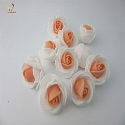 200pcs 2.8cm Mini Foam Rose Artificial Flower Bouquet Coralline color Wedding Flower DIY Decoration Scrapbooking Rose Flower
