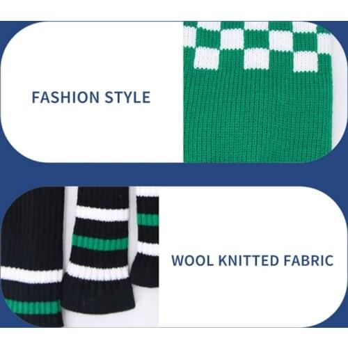 3pcs Knitted Golf Club Cover Wooden Cue Protector Cover With Number Plate Elegant Green Plush Cap Cover