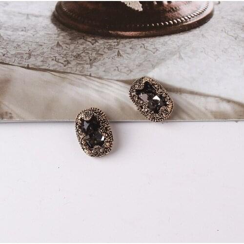 5PCS DIY alloy jewelry accessories retro alloy diamond-studded rectangular headdress necklace pendant