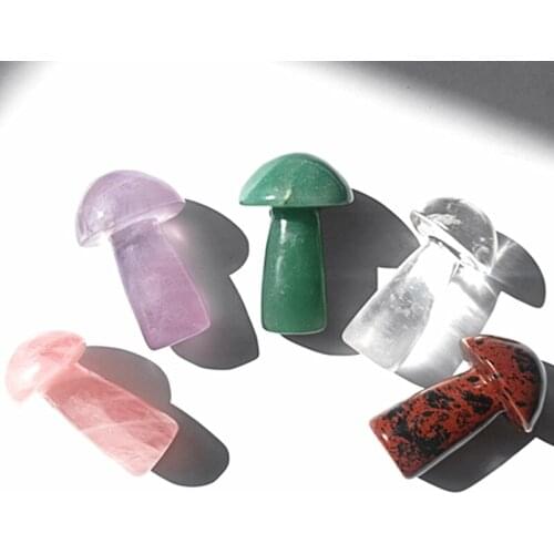 5cm Natural stone crystal mushroom display home decoration Little mushroom Massage stick stones crystals healing wholesale
