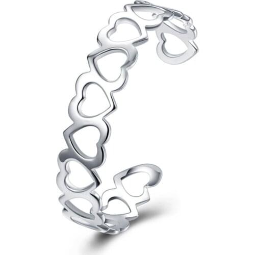 Hot new heart to heart silver color cuff bangles Fashion Jewelry Valentines Day gift for woman Top quality B191