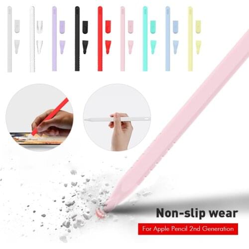 For Apple Pencil 2 Case Soft Silicone Holder Stylus Pen Cover Compatible For Apple Ipad air 4 10.9 2020 10.2 Touch Protective