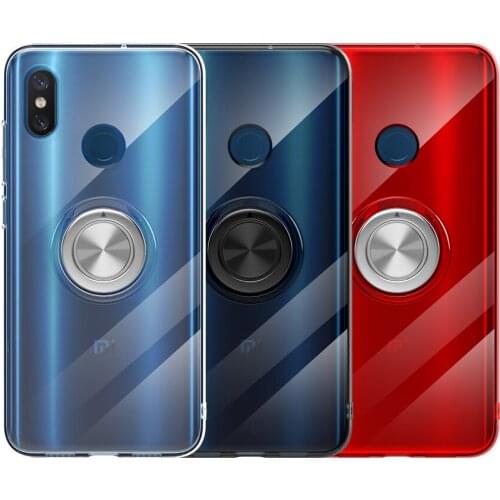 Case For Xiaomi Mi 8 Cover Soft Transparent Phone Cover For Xiaomi Mi 8 Lite,Mi 8 Pro Case Mi8 Ring Holder Magnetic Car Silicone