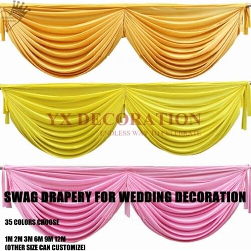 Nice Looking Ice Silk Swag Drape Fabric For Table Cloth Skirting Wedding Backdrop Curtain Decoration Free Shipping