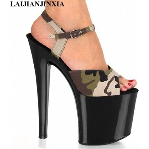 LAIJIANJINXIA Summer New Womens Platform Sandals Pole Dancing Shoes 8 Inch High Heels Shoes Nightclub Dance Shoes E-169
