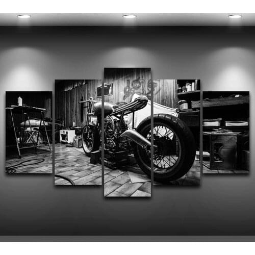 Modular Wall Art Canvas Style Wall Pictures 5 Panel Motorcycle For Living Room Cuadros Modern Decoration Paintings Frames