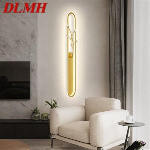DLMH Nordic Wall Light Sconces Gold Lamps Modern Crystal Fixtures Decorative for Home Living Room