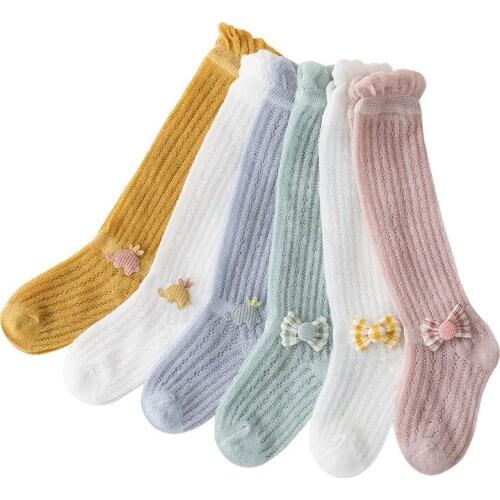 New Baby Over-Knee Socks Newborn Summer Thin Mesh Breathable Socks Children Cute Air-Conditioning Mosquito Socks