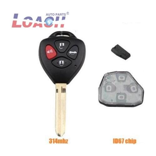 Upgraded Remote Key 4 Button Fob 315MHz 4D67 Chip for Toyota Camry Corolla Sienna FCC ID:HYQ12BBY, 4D-67,1511A-12BBY