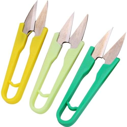 Office Culture and Education Childrens handmade V-shaped small U-shaped plastic Spring Yarn Shearing Shear Cross embroidery