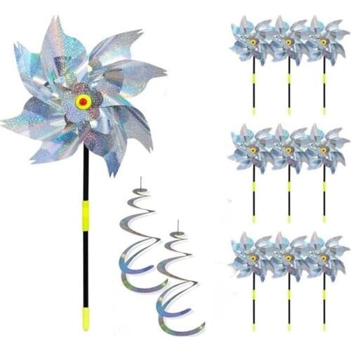 Reflect Pinwheels for Yard and Garden with Reflective Scare Spiral Reflector to Keep Birds Away From House,Garden,Etc