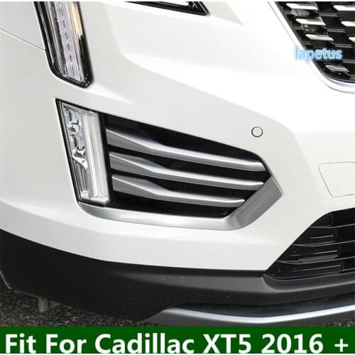 Lapetus Front Head Fog Lights Lamp Decoration Strip Cover Trim 6PCS Fit For Cadillac XT5 2016 - 2021 ABS External Spare Parts