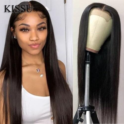 KISSU Wholesale Bone Straight Lace Front Wig 4x4 Lace Frontal Closure Wig Brazilian Lace Front Human Hair Wigs For Black Women