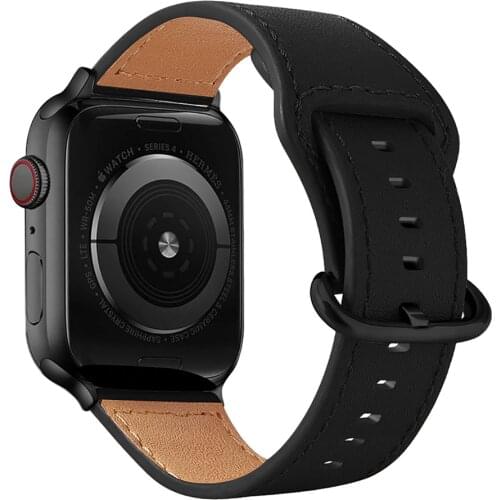 Watchband for Apple Watch 4 5 Band 40mm 44mm Leather Wristband Replacement Strap for iWatch Series 3 2 1 38mm 42mm Bracelet