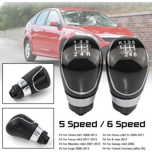 5 Speed 6 Speed Gear Shift Knob Shifter Lever Handle Stick For Ford Focus 2 MK2 FL MK3 MK4 MK7 Mondeo Fiesta Galaxy S-max C-max