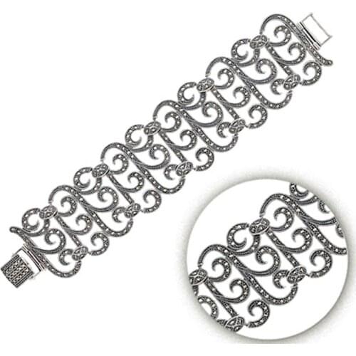 Silverlina Silver Marcasite Sterling Bracelet