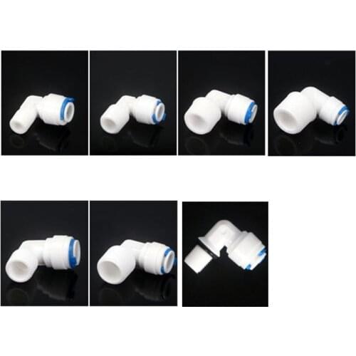 1/4" 3/8" OD Hose Tube 1/8" 1/4" 1/2" Reverse Osmosis Aquarium Quick Fitting RO Water Elbow Plastic Pipe Coupling Connector
