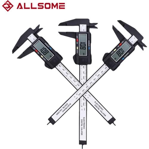 ALLSOME 0-150mm Vernier Caliper Plastic LCD Digital Caliper Measuring Tool