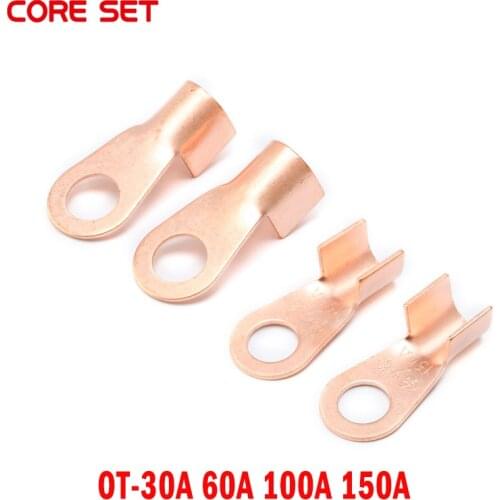 5Pcs Terminal OT Series 30/60/100/150 Splice Wire Dia Copper O shape Circular Naked Battery Cable Connector Open Lug