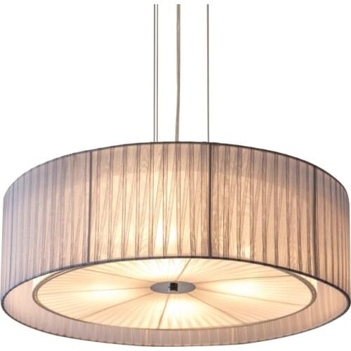 Modern nordic living room iron E27 bulb chandeliers DIY home deco circular restaurant chandelier lamps gauze fabric lampshade