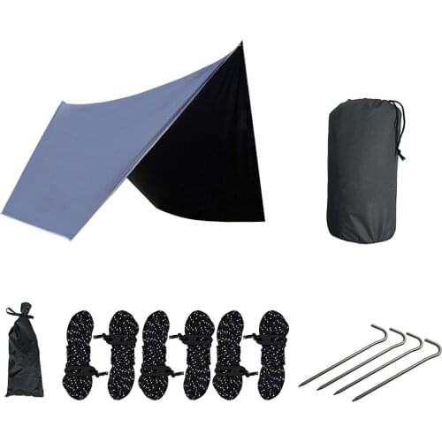Ultralight Awning Outdoor Camping Canopy Tent Shade Waterproof Anti-UV Sun Protection Hammock Tarp Sun Shelter Hammock Rain Fly