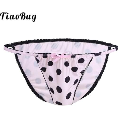 Hot Sexy Men Polka Dots Bowknot Sissy Panties Lingerie Bikini Briefs Gay Underwear Male Underpants