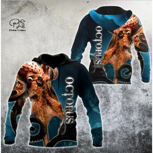 PLstar Cosmos 3DPrint Newest Octopus Sea Ocean Art Funny Premium Unique Harajuku Streetwear Unisex Hoodie/SweatshirtZip Style-4