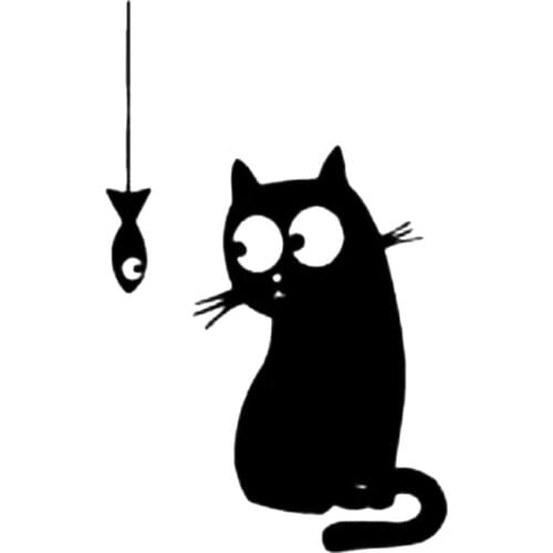 7.8cm*11.9cm Cat Fish Funny Animal Funny Car Window Bumper Novelty JDM Drift Vinyl Decal Sticker
