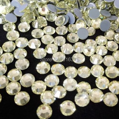 High quality 4mm ss16 jonquil Austrian hot-fix rhinestonehair accessory ;wedding dress of hot fix rhinestones wholesale price