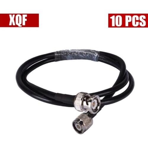 XQF 10PCS Radio frequency connecting line BNC male head to turn TNC male head inner screw BNC/TNC-JJ 1 meter RG58 cable