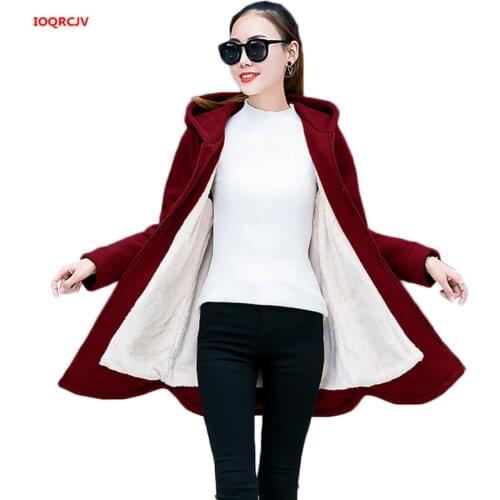 Autumn Winter Womens Fleece Jacket Coats Female Long Hooded Windbreaker Plus Size 4XL Outerwear Warm Thick Female Jackets W1379