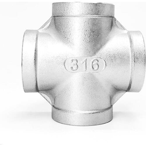 1/4" 3/8" 1/2" 3/4" 1" 1-1/4" 1-1/2" BSP Female Thread 316 Stainless Steel 4 Four Way Cross Pipe Fitting Connector