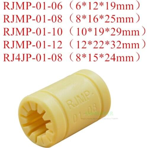 1pcs Solid Polymer RJMP-01-08 Bearing 8mm shaft Drylin ID 6/8/10/12mm for Prusa Medel 3D Printer / CNC machine