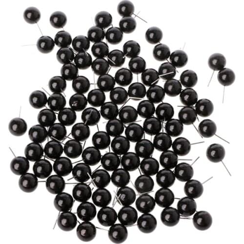 100Pcs Glass Eyes 4 To 14mm Needle Felting Kit Black Beans Puppet Doll Craft