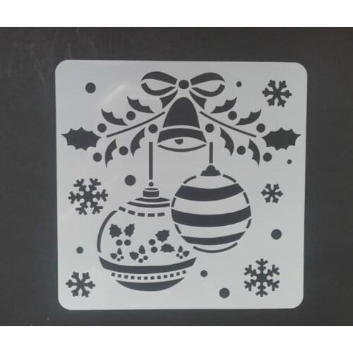 13*13 Christmas bell pvc Layering Stencils for DIY Scrapbooking/photo album Decorative Embossing DIY Paper Cards Crafts