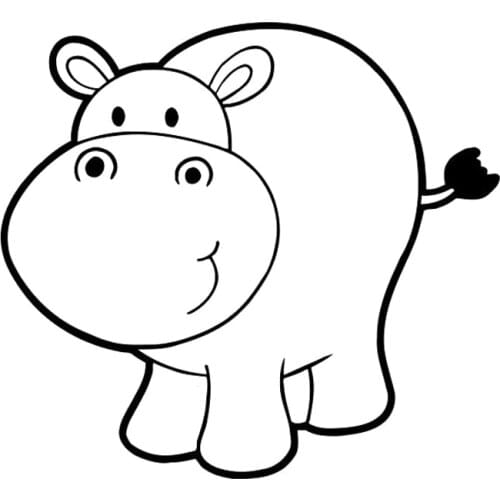 17.6cm*16cm Animal Hippo Decor Car-Styling Car Sticker Vinyl Decal Black/Silver S3-6291