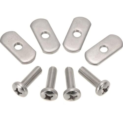 4 Sets New Stainless Steel Kayak Rail/Track Screws & Track Nuts Hardware for Kayak Mounting Replacement Kit Boat Accessories