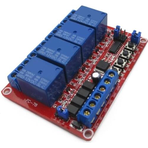 4 - way self - lock interlock trigger - select one to support the high and low level trigger relay module 12V DC12V