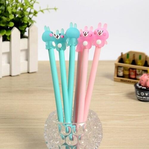 50PCS Candy-colored Cute Little Animal Gel Pen Powder Rabbit Cute Ink Pen Student Stationery Office Accessories