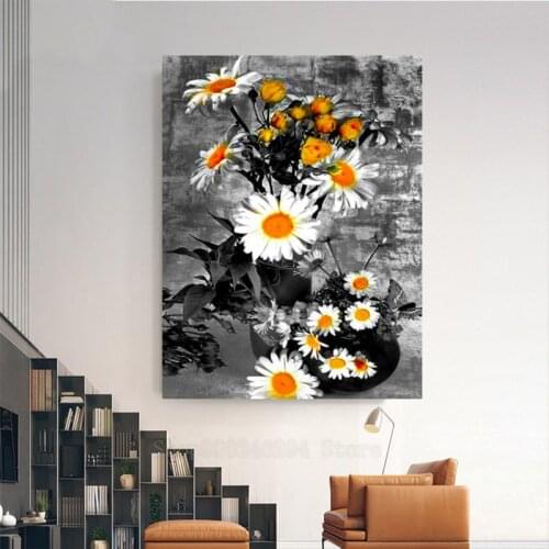 5D Diamond Embroidery Daisy Flowers Diy Diamond Painting full drill Round square Mosaic rhinestone Cross Stitch kit Decor FF1331