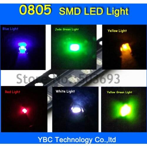 6valuesx40pcs=240pcs 0805 LED SMD Ultra Bright Red/Green/Blue/White/Yellow LED Diode Light