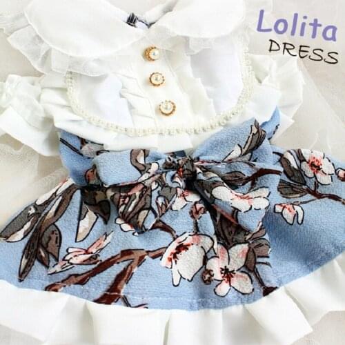 Free Shipping ZLOVEPET Handmade Dog Clothes Doll Collar Chiffon Princess Dog Dress Frock ropa perro mascotas roupa cachorro