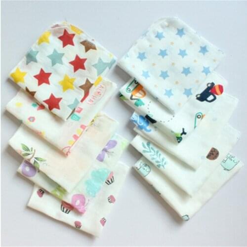 Baby Towel 2pcs 100% Cotton 30*30cm Muslin Towel Handkerchiefs Two Layers Wipe Towel
