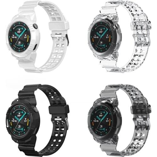For Huawei Watch GT 2 46mm Tough Armor Soft Silicone Protect Case Band Wrist Strap Bracelet Bumper Cover